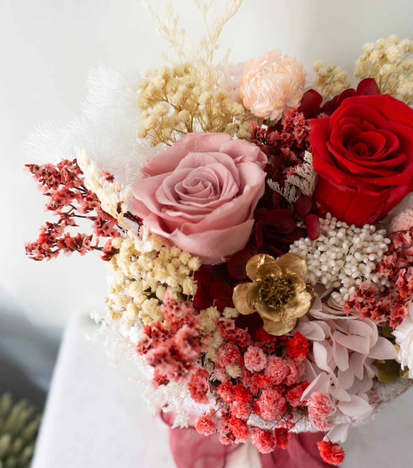 Mixed Color Dried Rose Bouquet