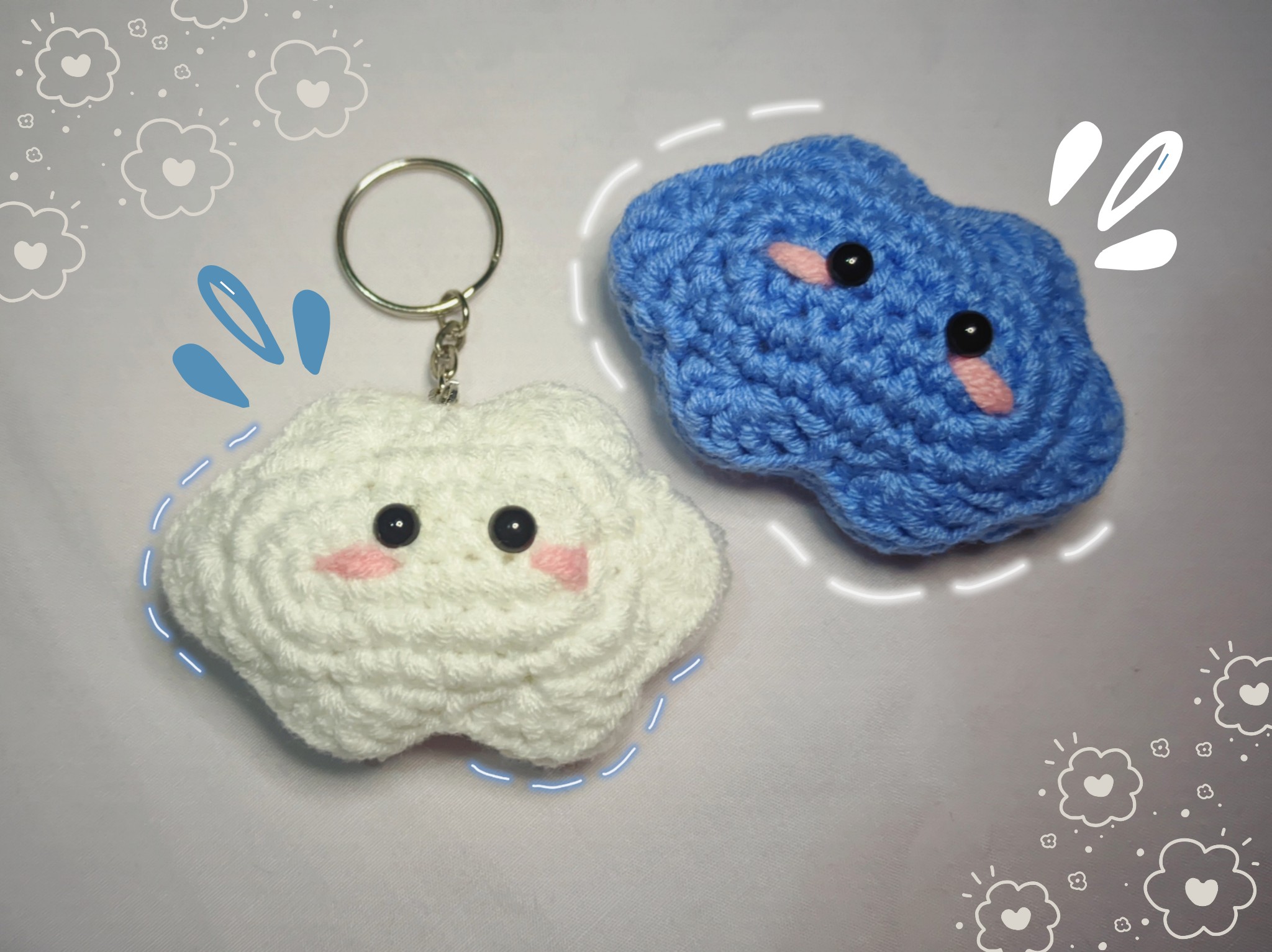 Fliffy Clouds keychain